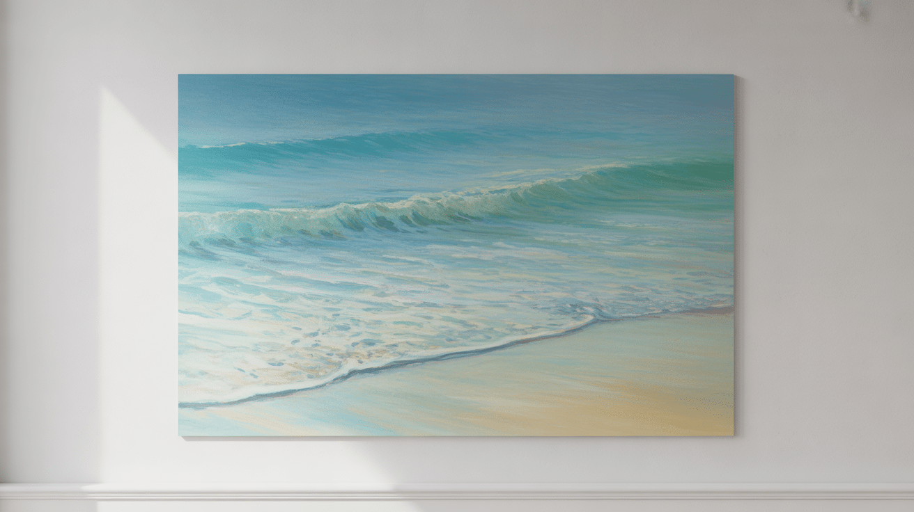 ocean waves beach canvas painting