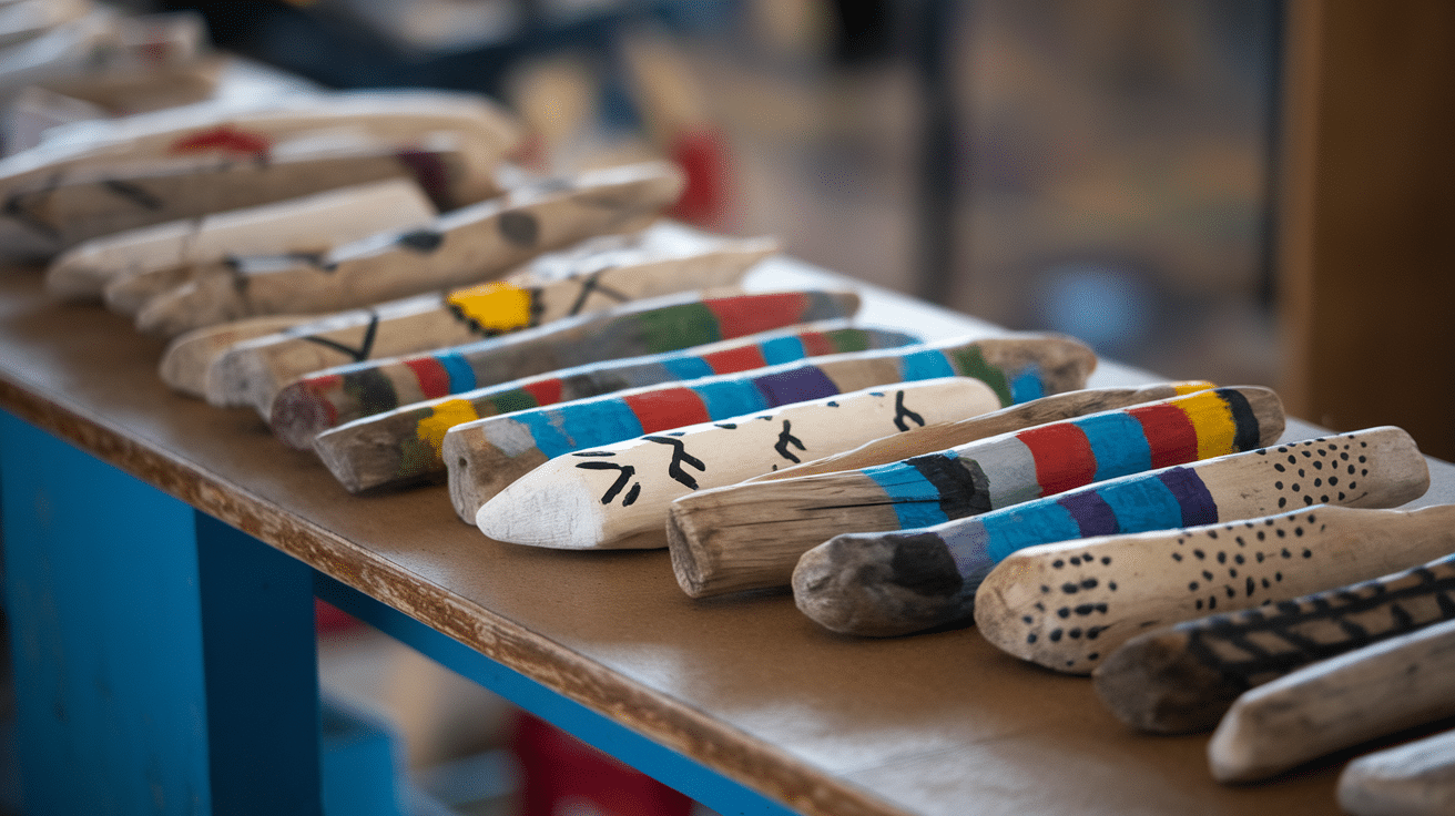 painted driftwood summer craft for kids