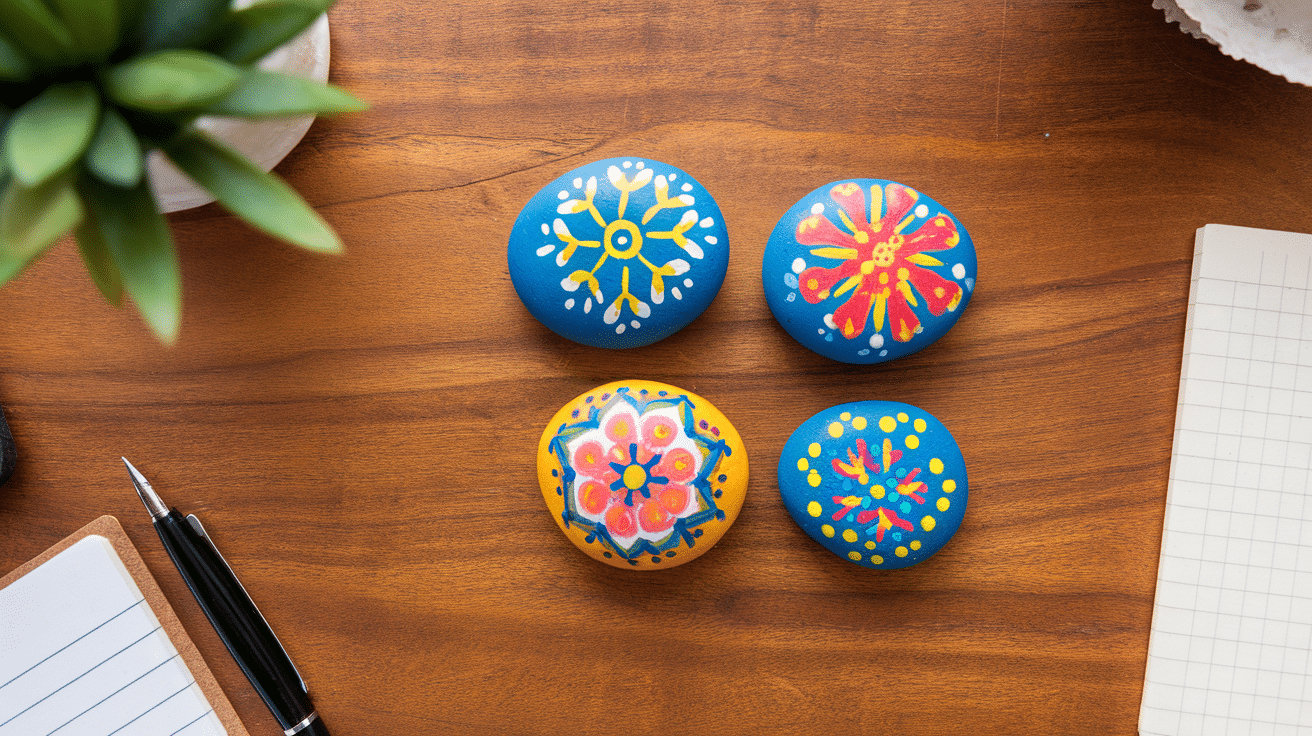 painted rock paperweights diy craft for adults