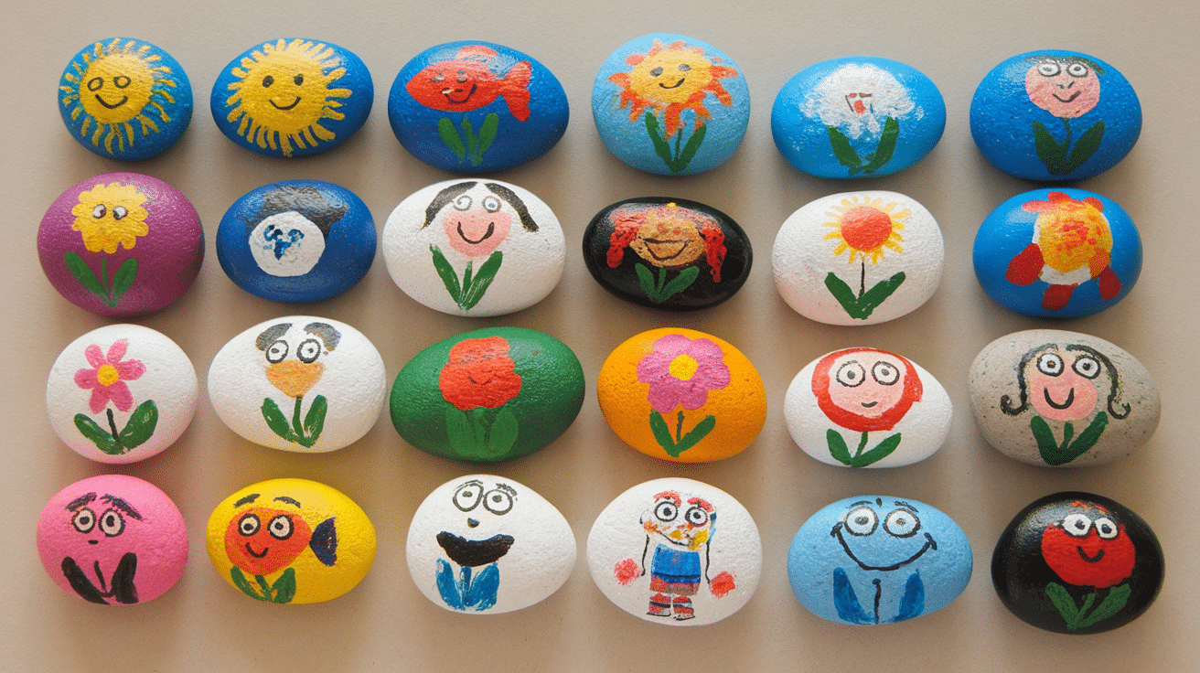 painted story stones summer craft for kids