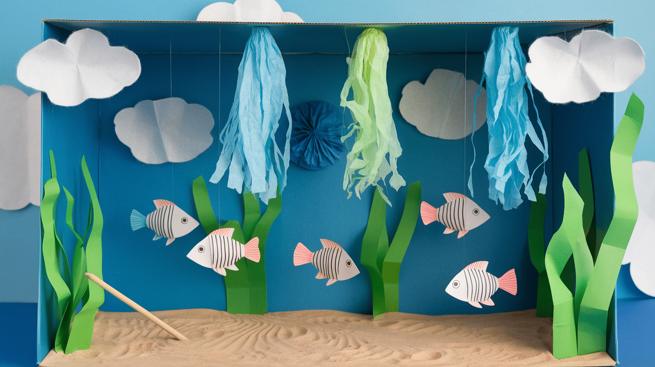 paper aquarium summer craft for kids