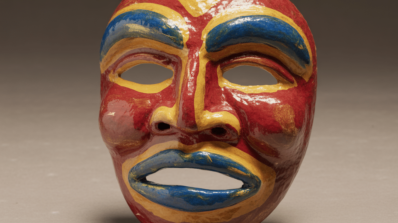 paper mache painted mask design art project