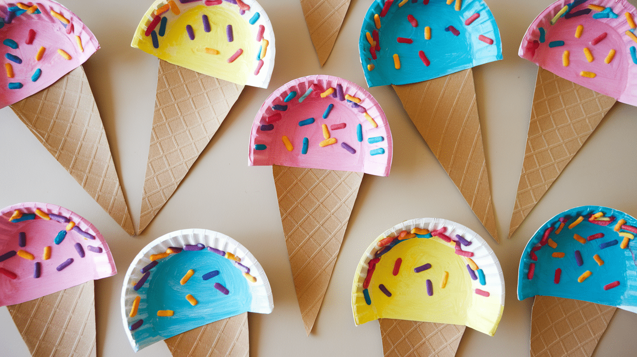 paper plate ice cream summer craft for kids