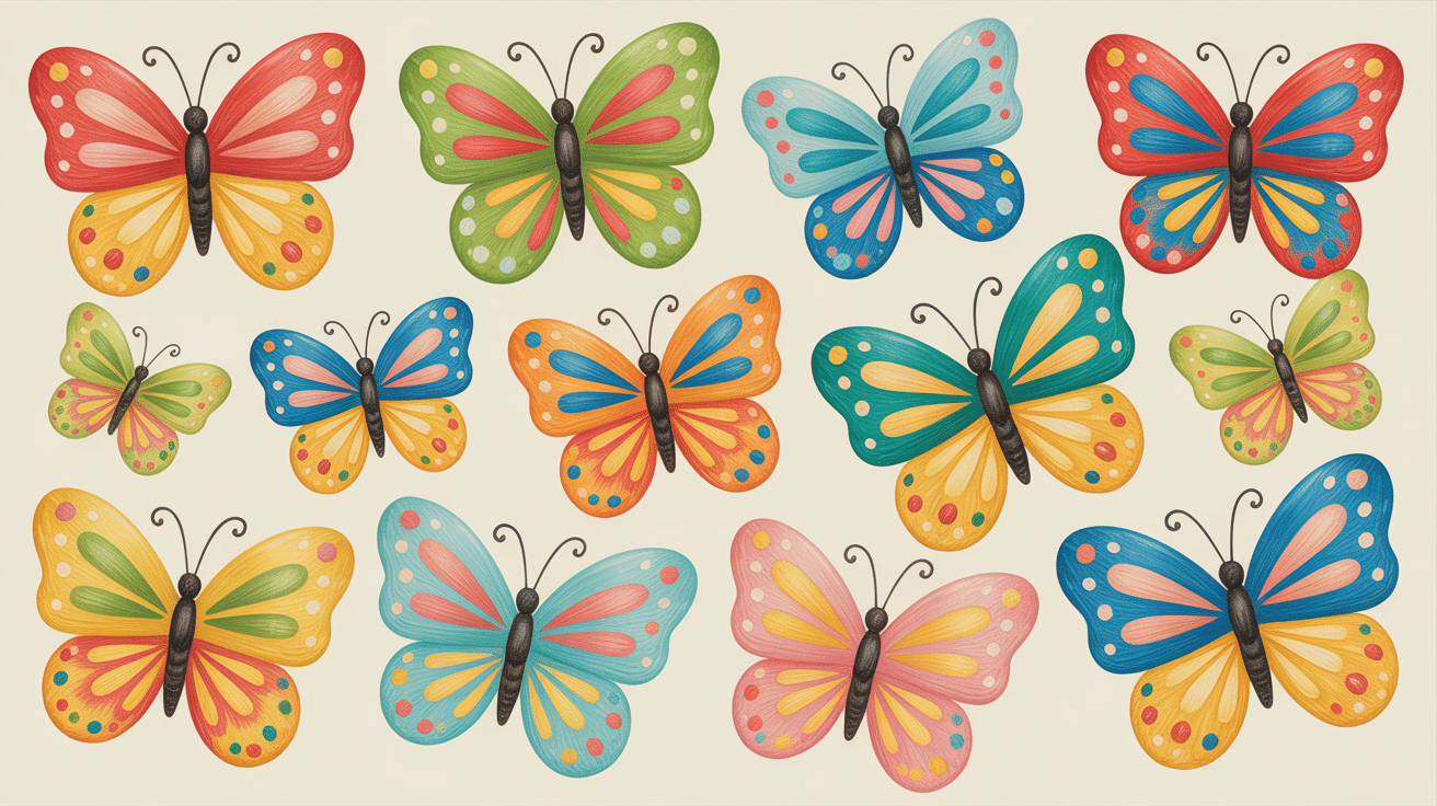 patterned butterflies canvas painting