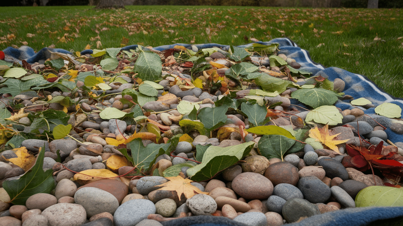 pebble leaf sorting outdoor activities for kids