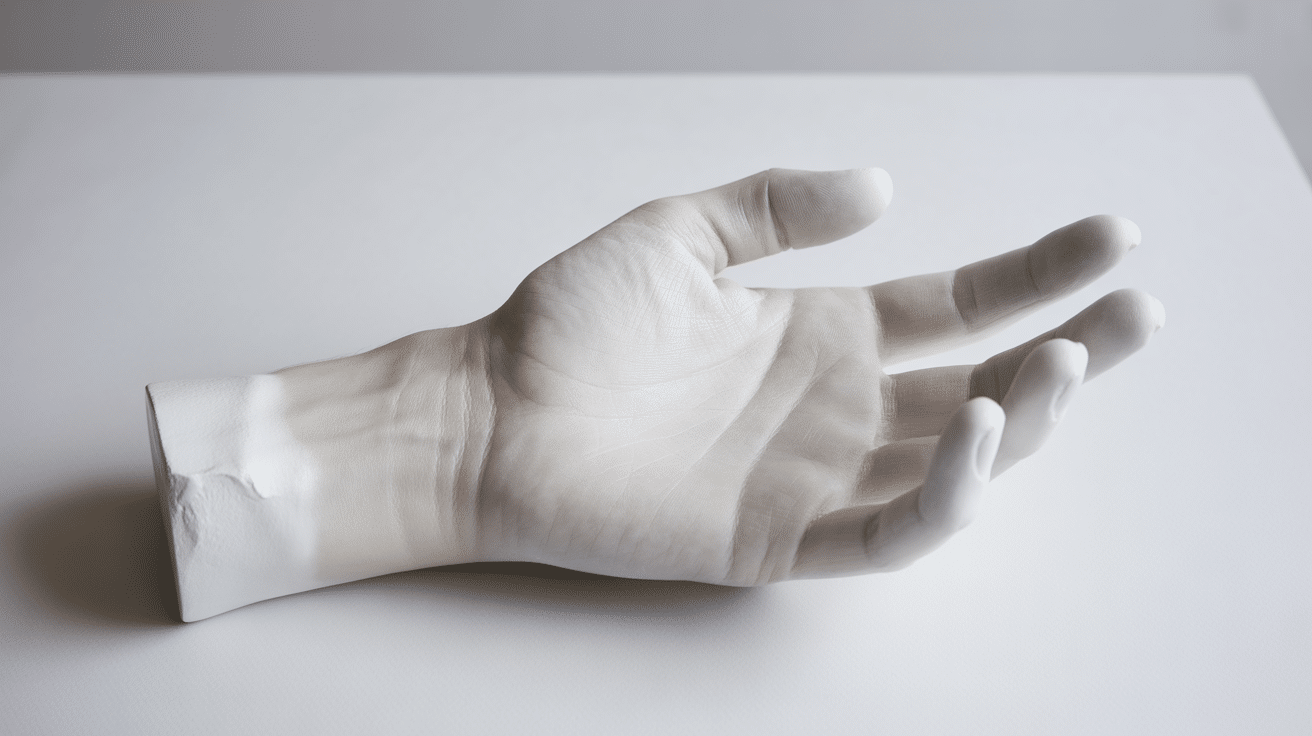 plaster wrap hand cast sculpture art project