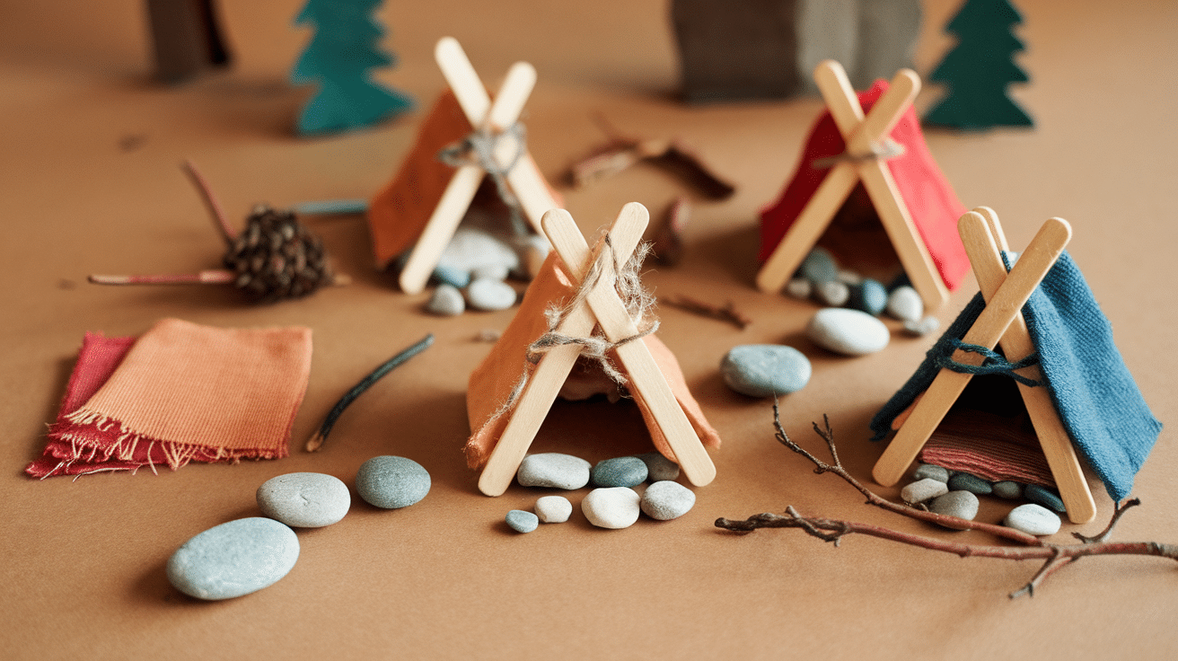 popsicle stick campsite summer craft for kids