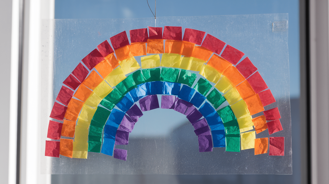 rainbow suncatcher summer craft for kids
