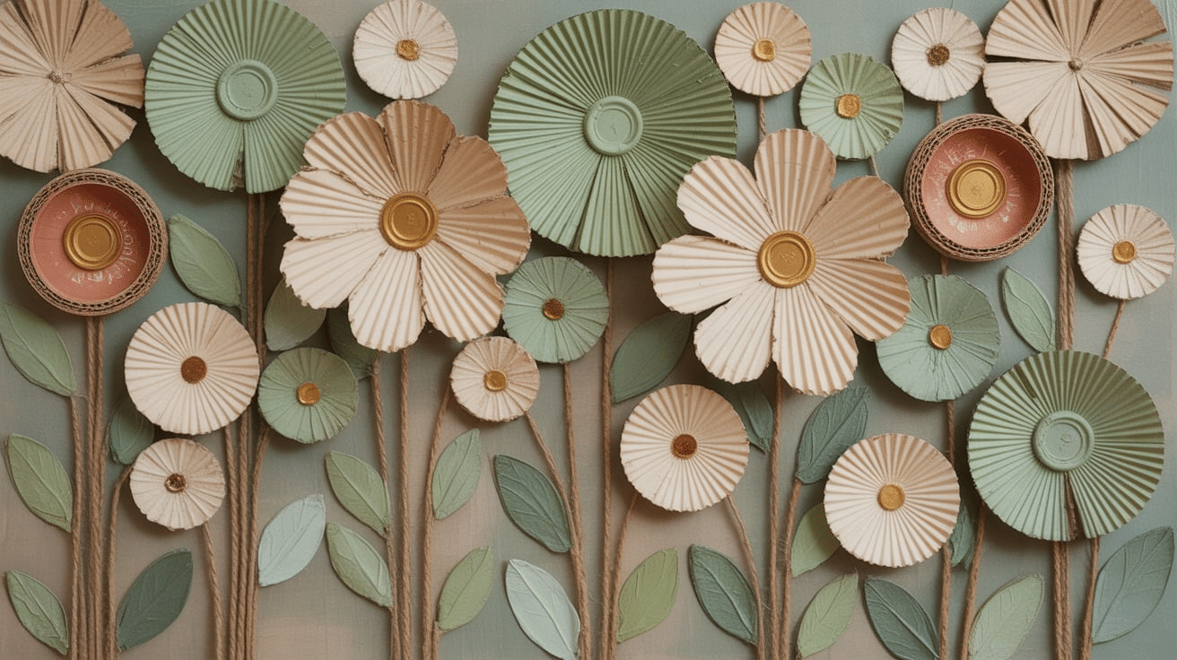 recycled materials textured sculpture panel art project