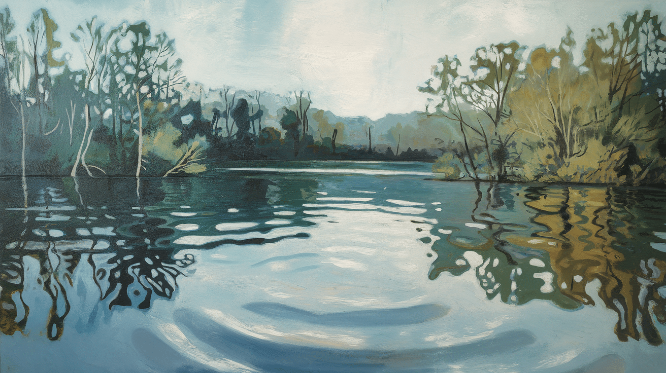 reflective water scene painting art project