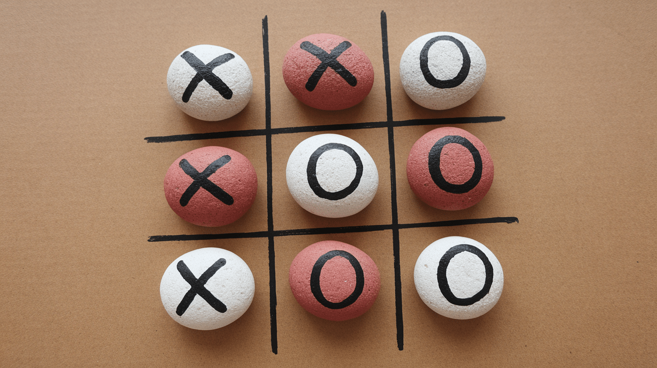 rock tic tac toe summer craft for kids