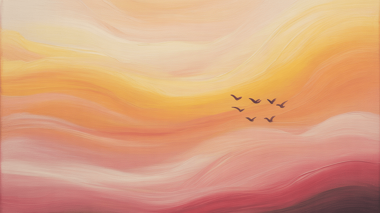simple sunset sky canvas painting