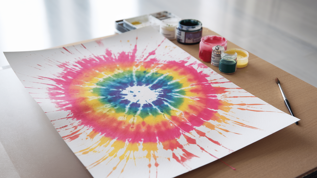 splash art tie dye paper summer craft for kids