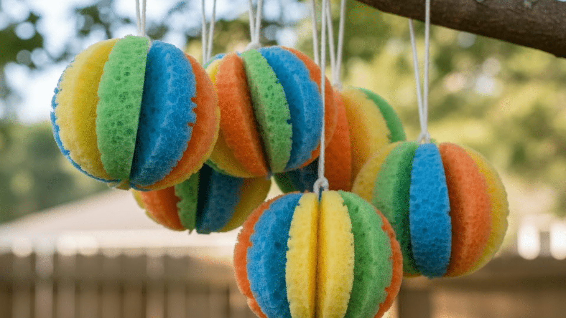 sponge water balloon pinata summer craft for kids