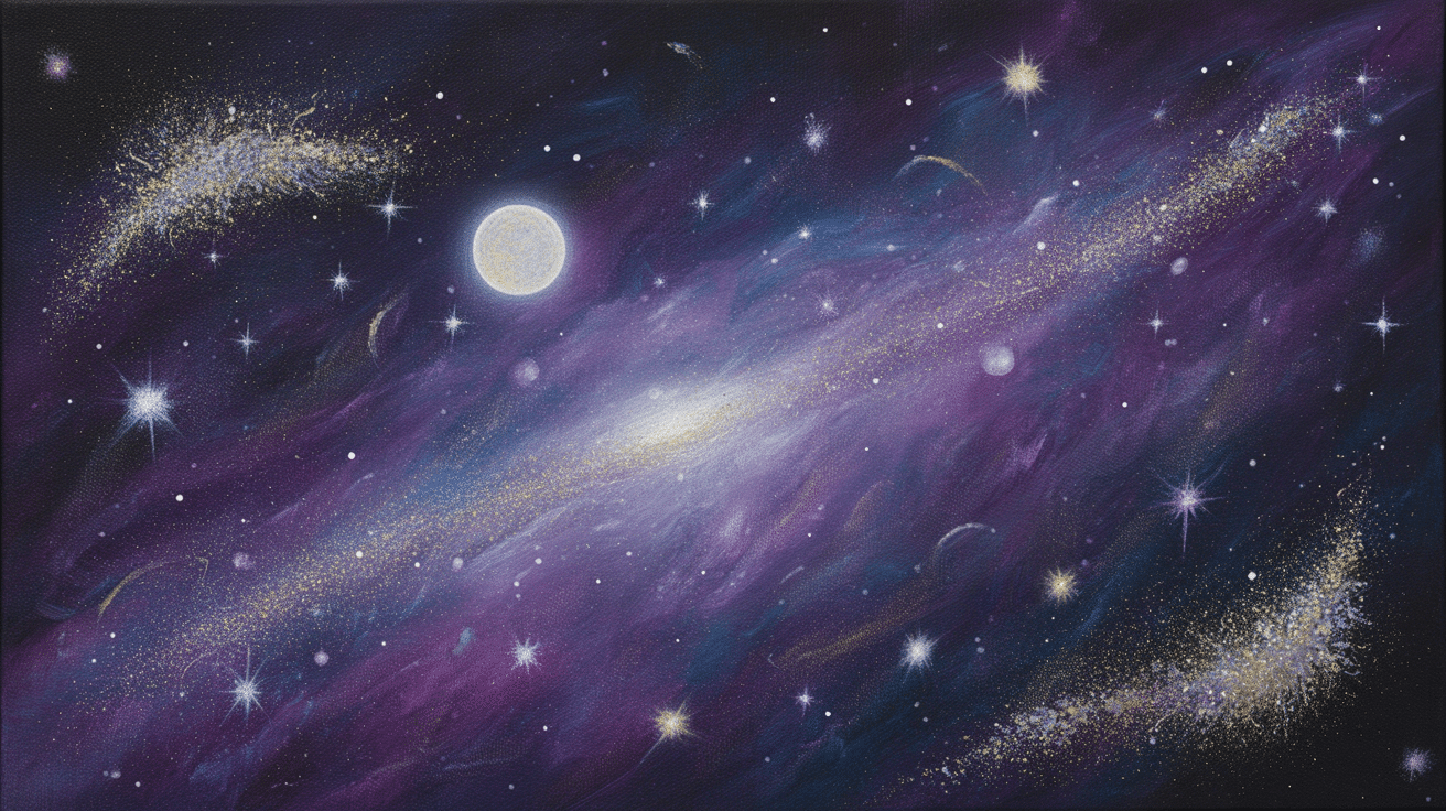 starry night galaxy canvas painting