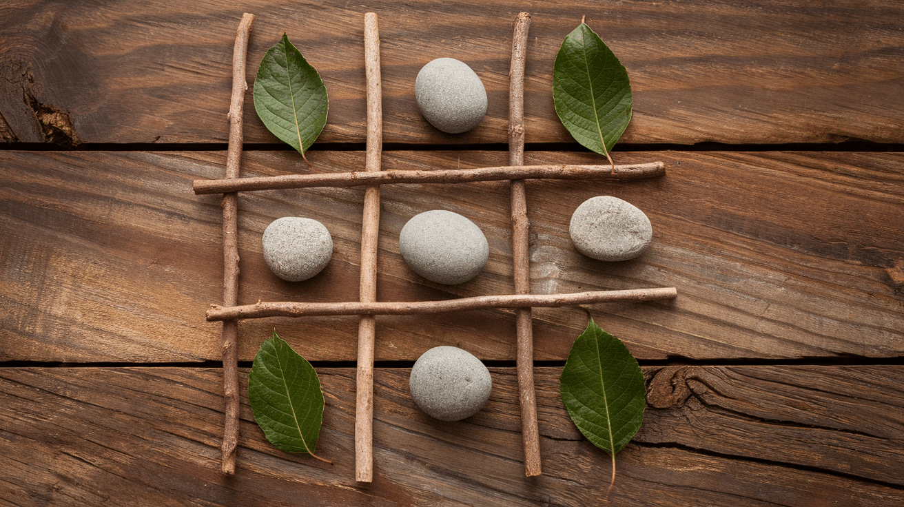 stick tic tac toe outdoor activities for kids