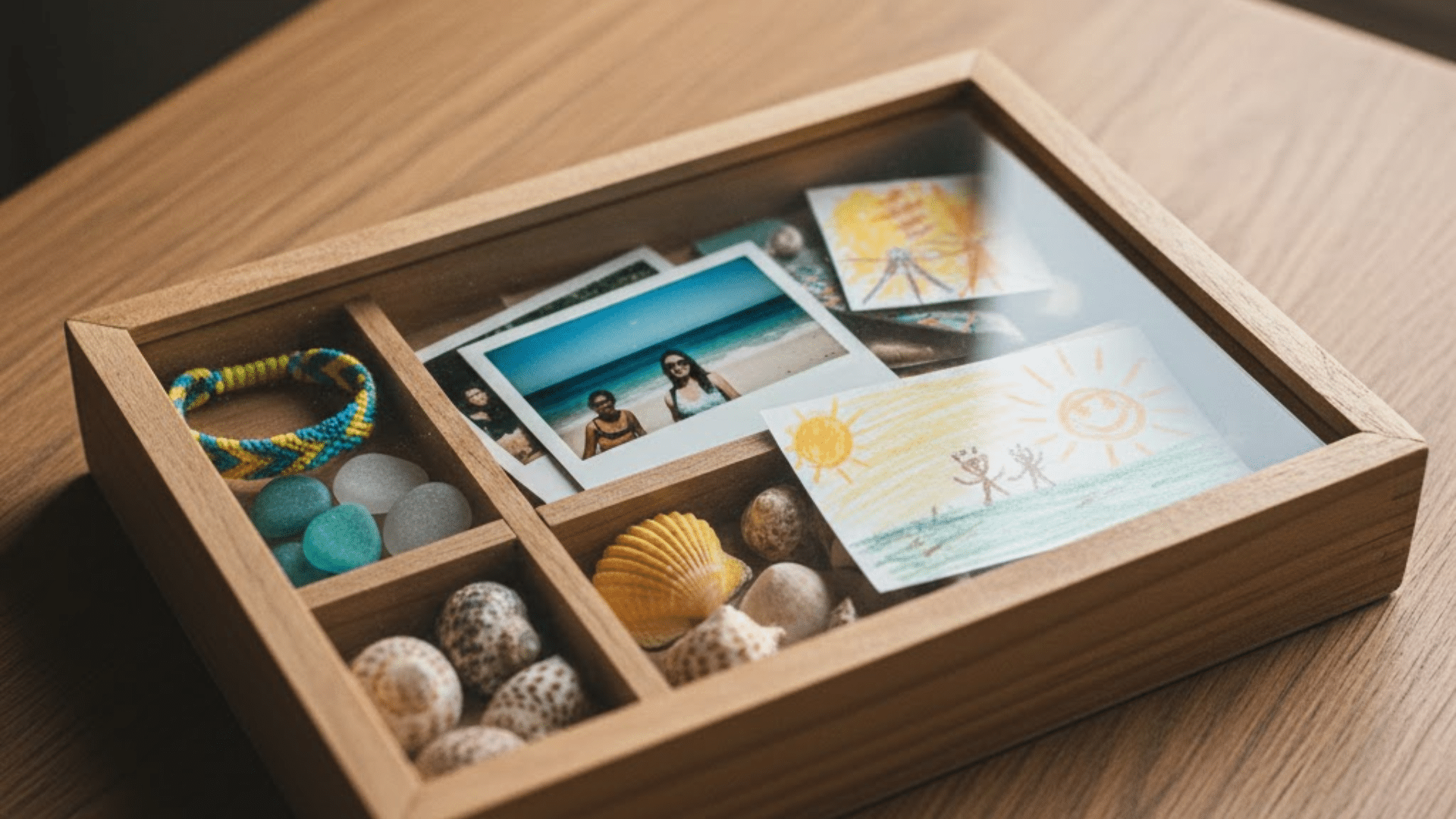 summer memory shadow box craft for kids