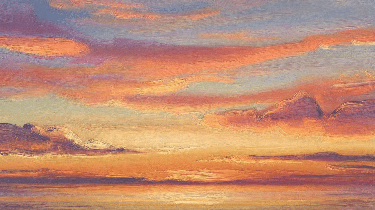 sunset sky blend acrylic study art project