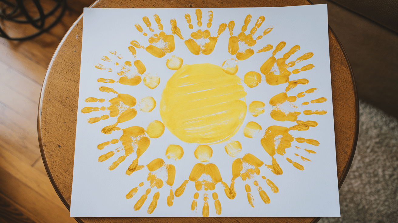 sunshine handprint art summer craft for kids
