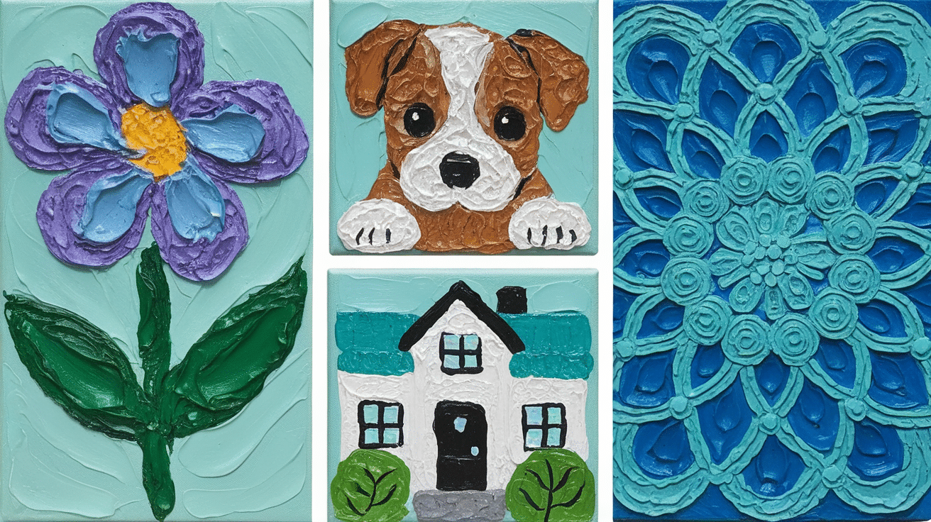 textured mini canvas series abstract art project