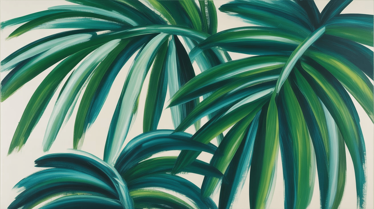 tropical palm leaves canvas painting