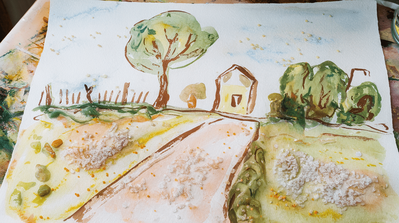 watercolor salt art summer craft for kids