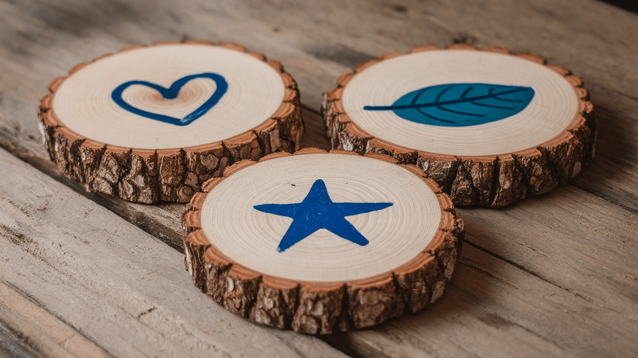 wood slice coasters diy craft for adults