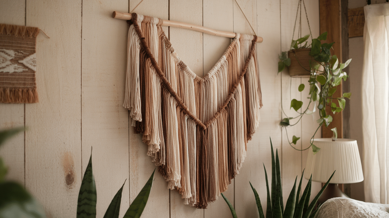 yarn wall hanging diy craft for adults