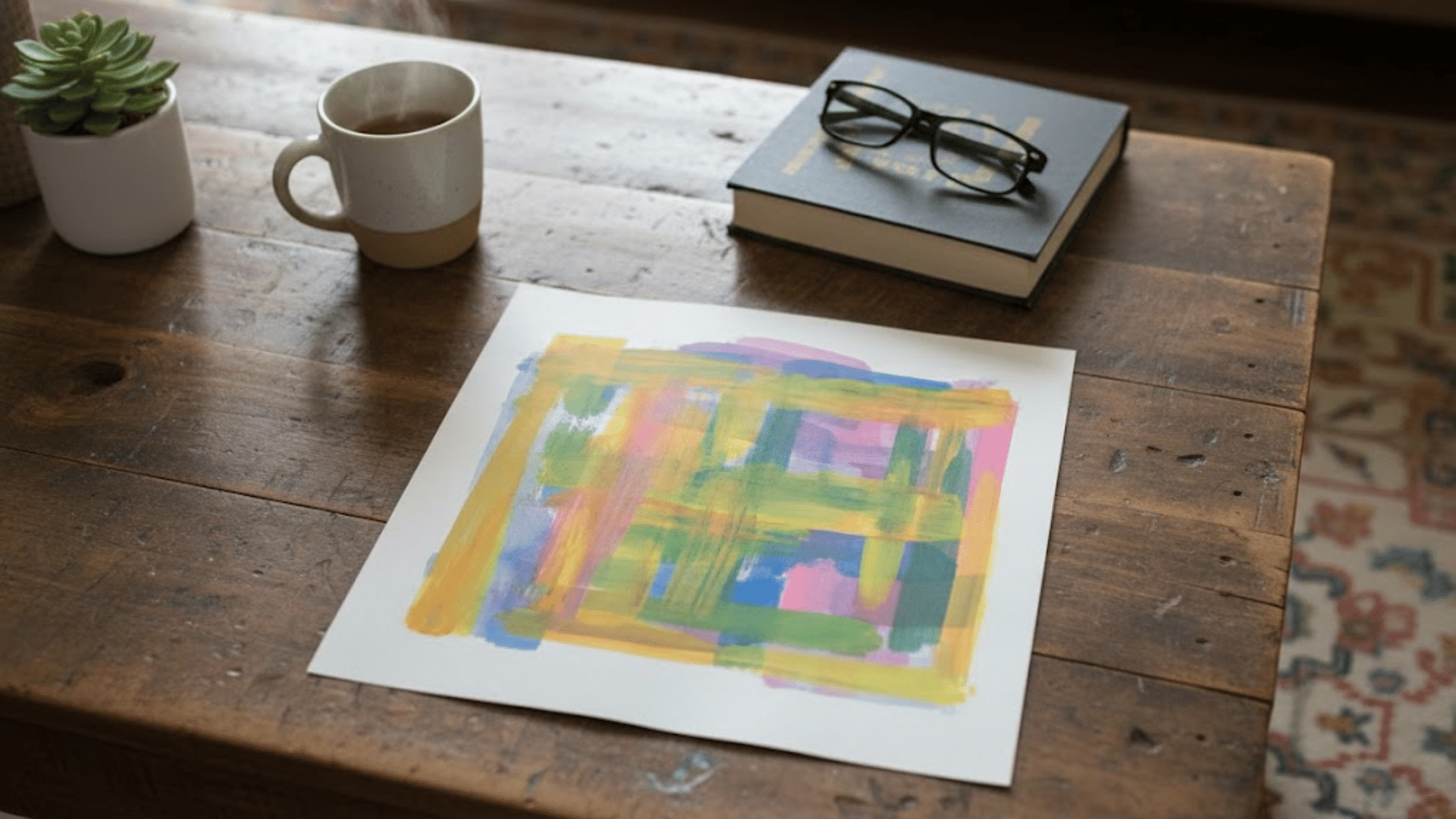 card swipe painting art easy painting ideas for kids