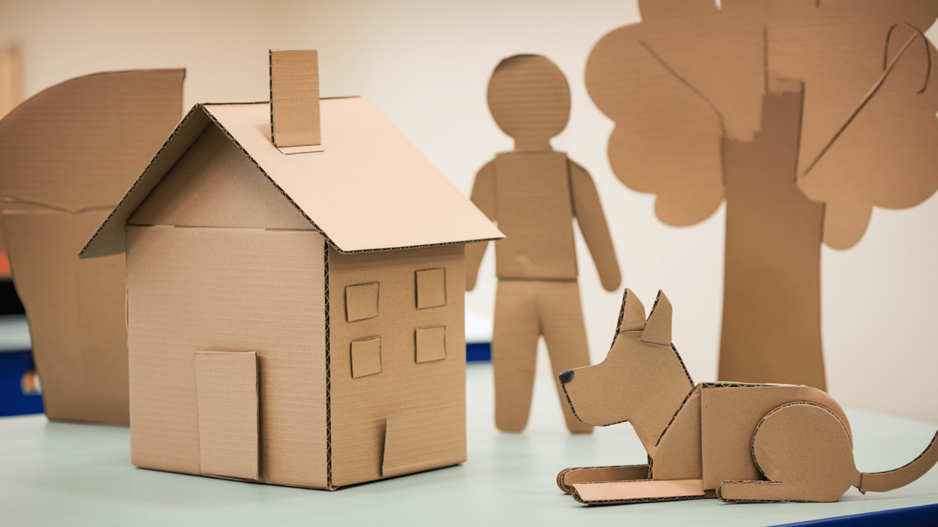 cardboard shape sculptures easy craft ideas for kids at school