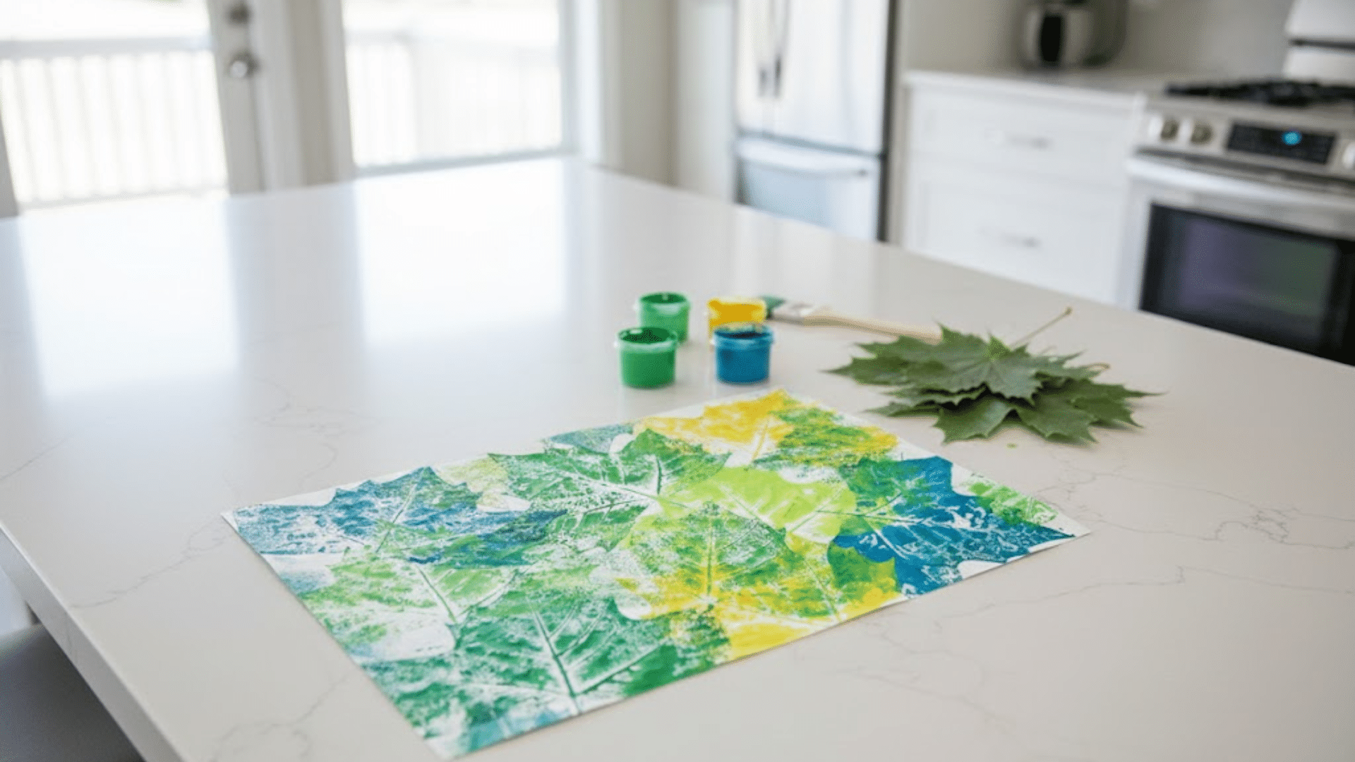 leaf print painting art easy painting ideas for kids