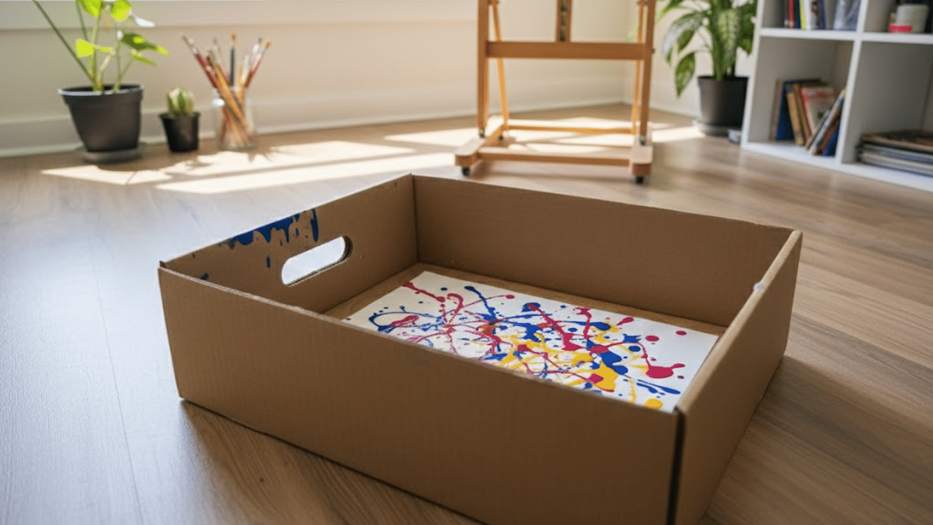 marble roll painting easy painting ideas for kids