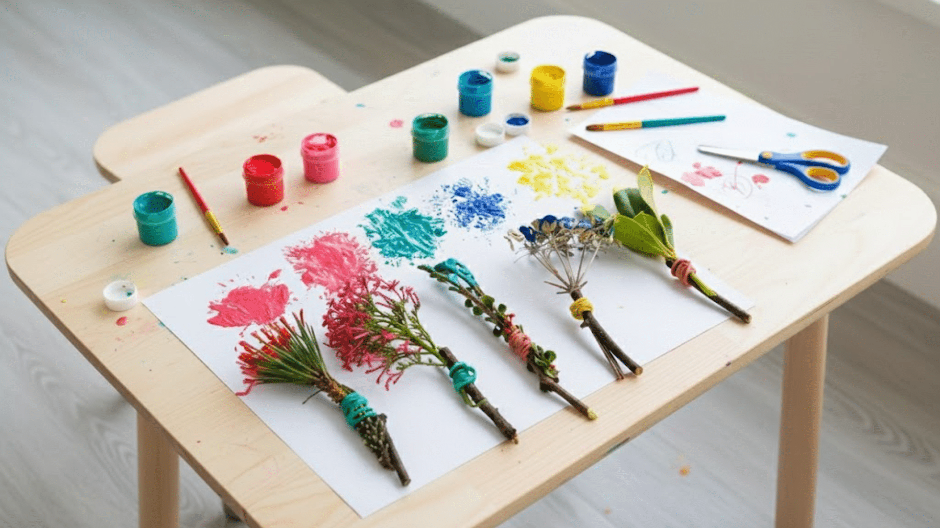 nature brush painting easy painting ideas for kids