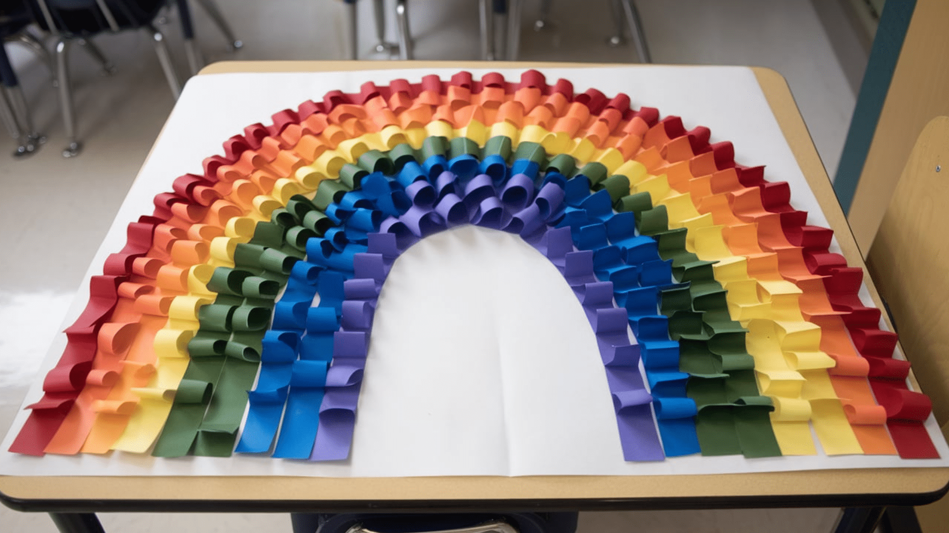 paper strip rainbows easy craft ideas for kids at school