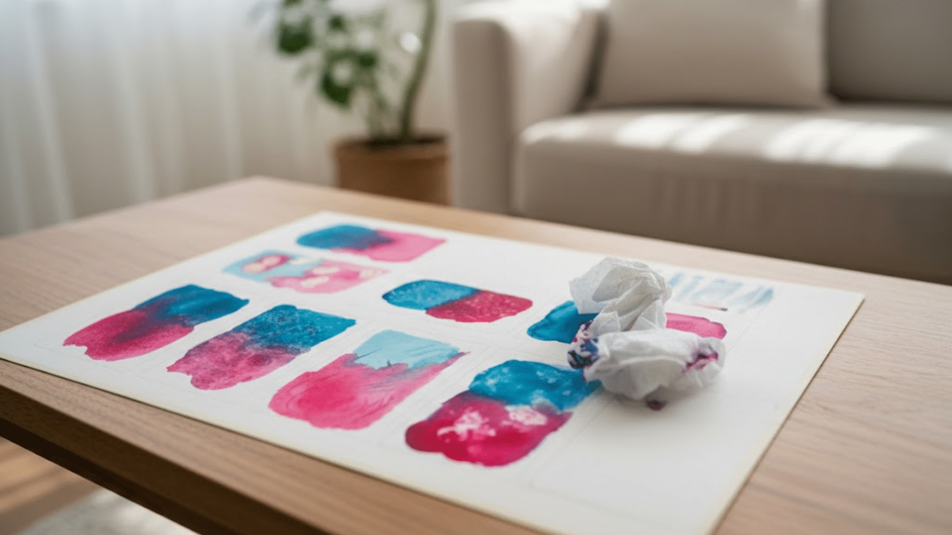paper towel blot painting easy painting ideas for kids