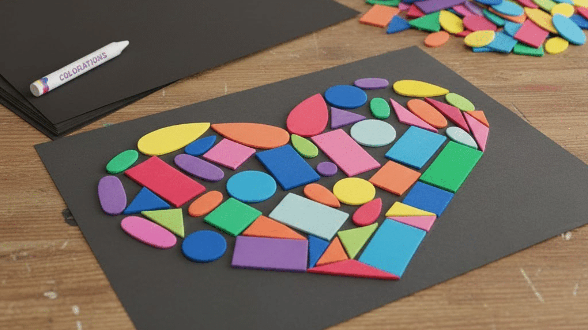 shape collage art easy craft ideas for kids at school