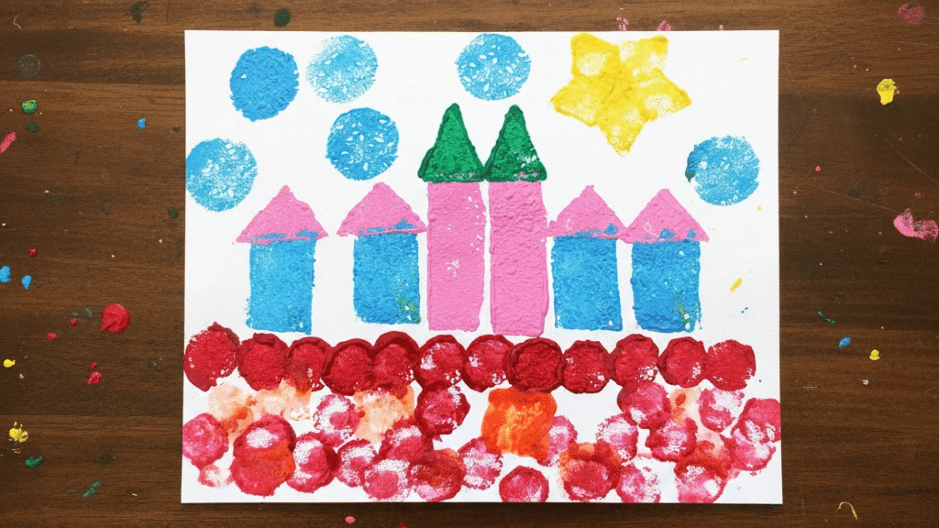 sponge shape painting pattern easy painting ideas for kids