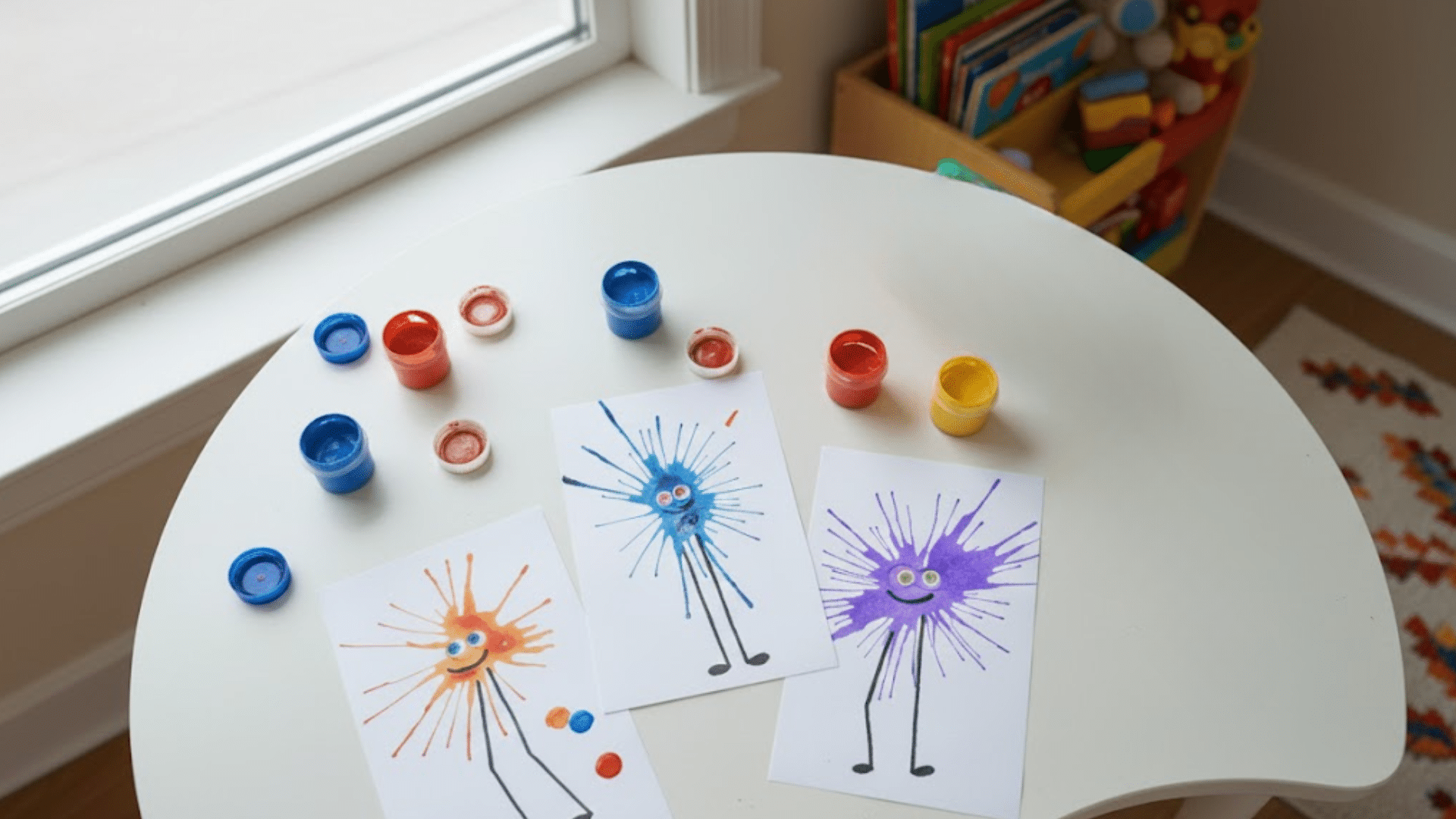 straw blow painting art easy painting ideas for kids