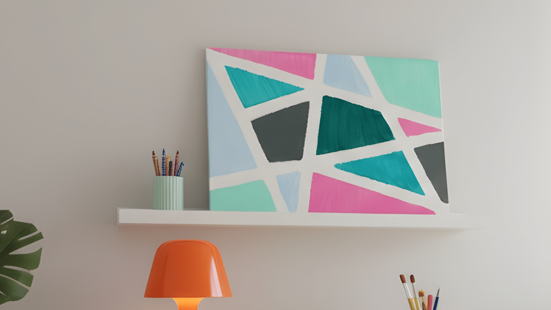 tape resist painting easy painting ideas for kids