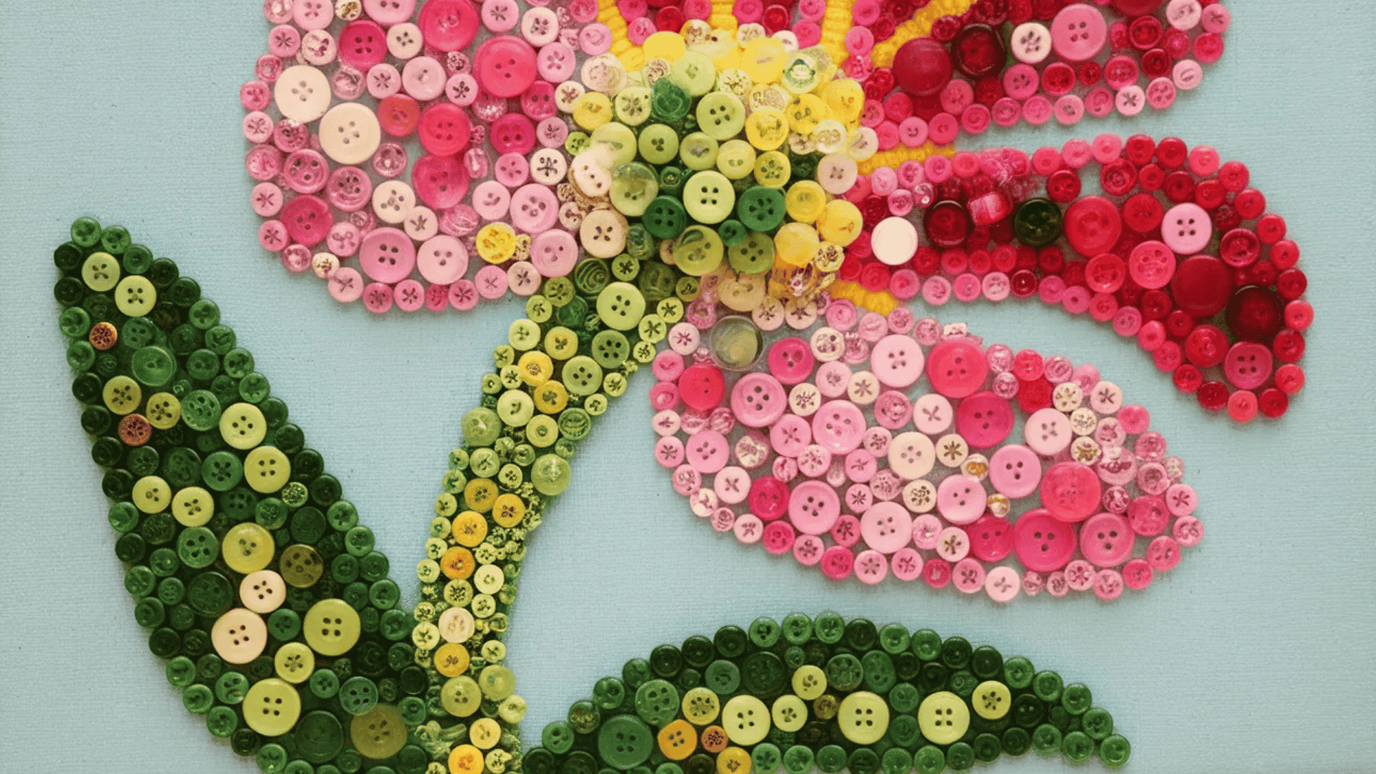 button art in the shape of a flower