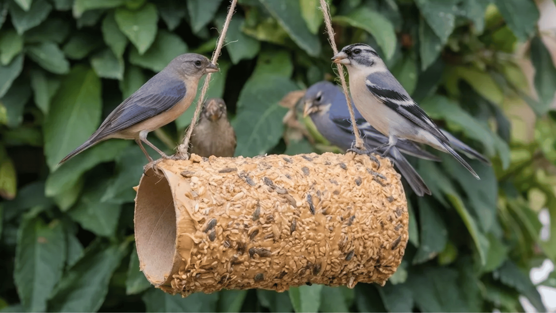 cardboard bird feeder