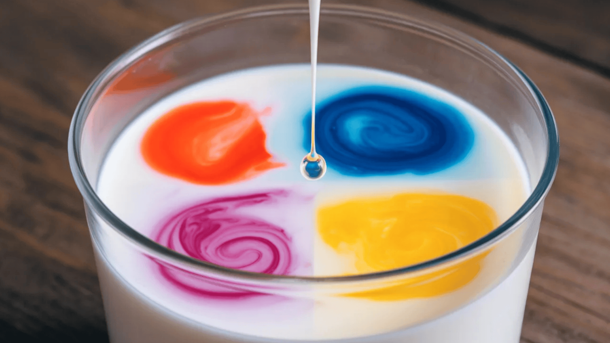 colorful swirling milk