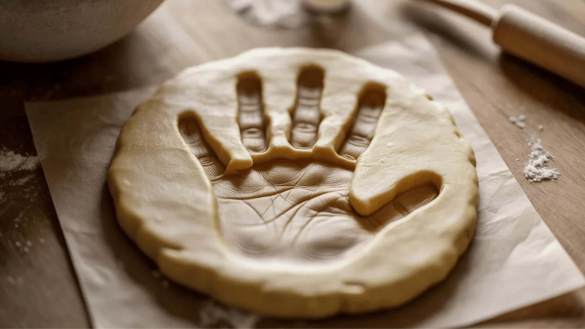 dough hand print art