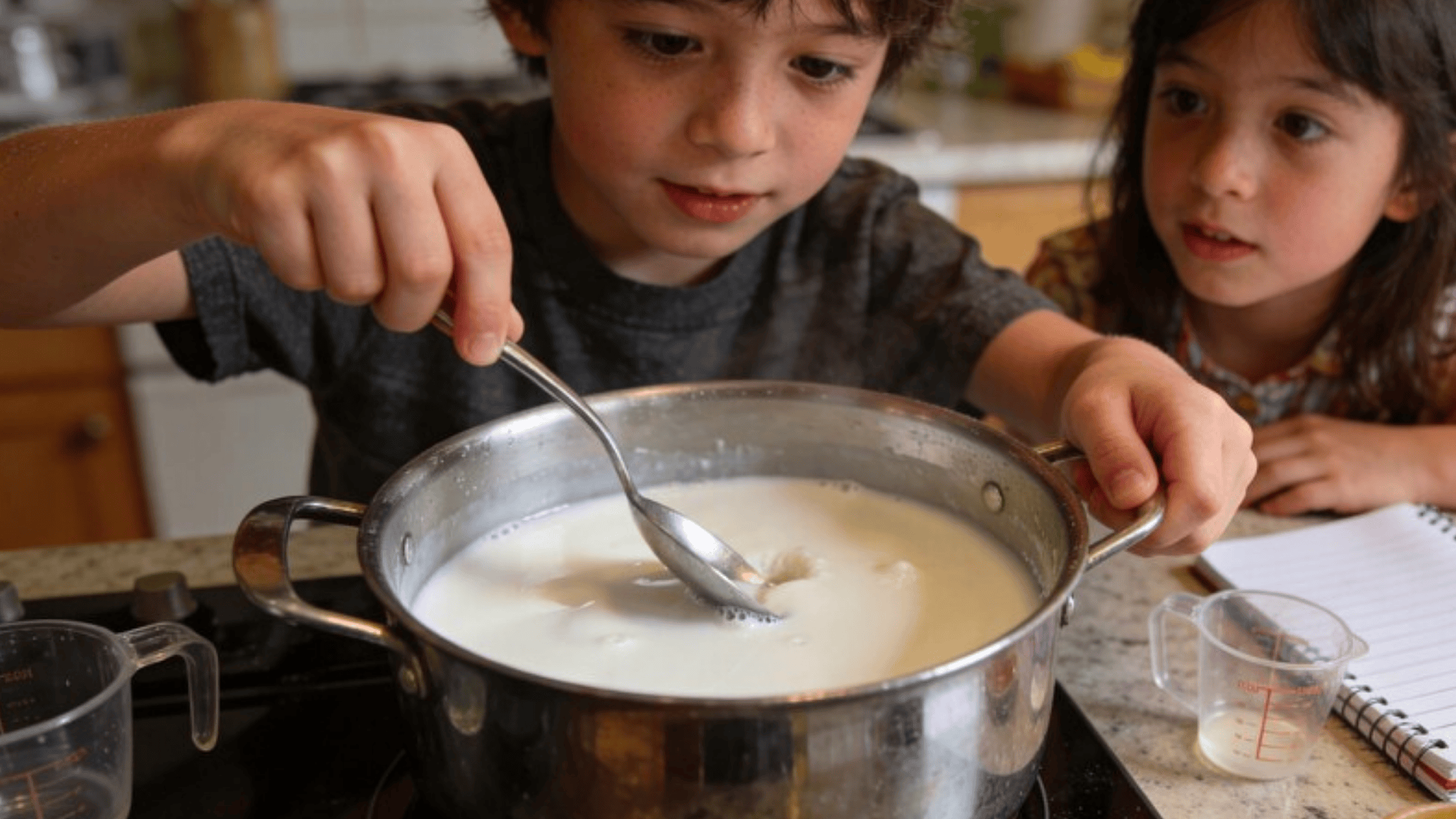 milk curdling and forming a plastic-like substance