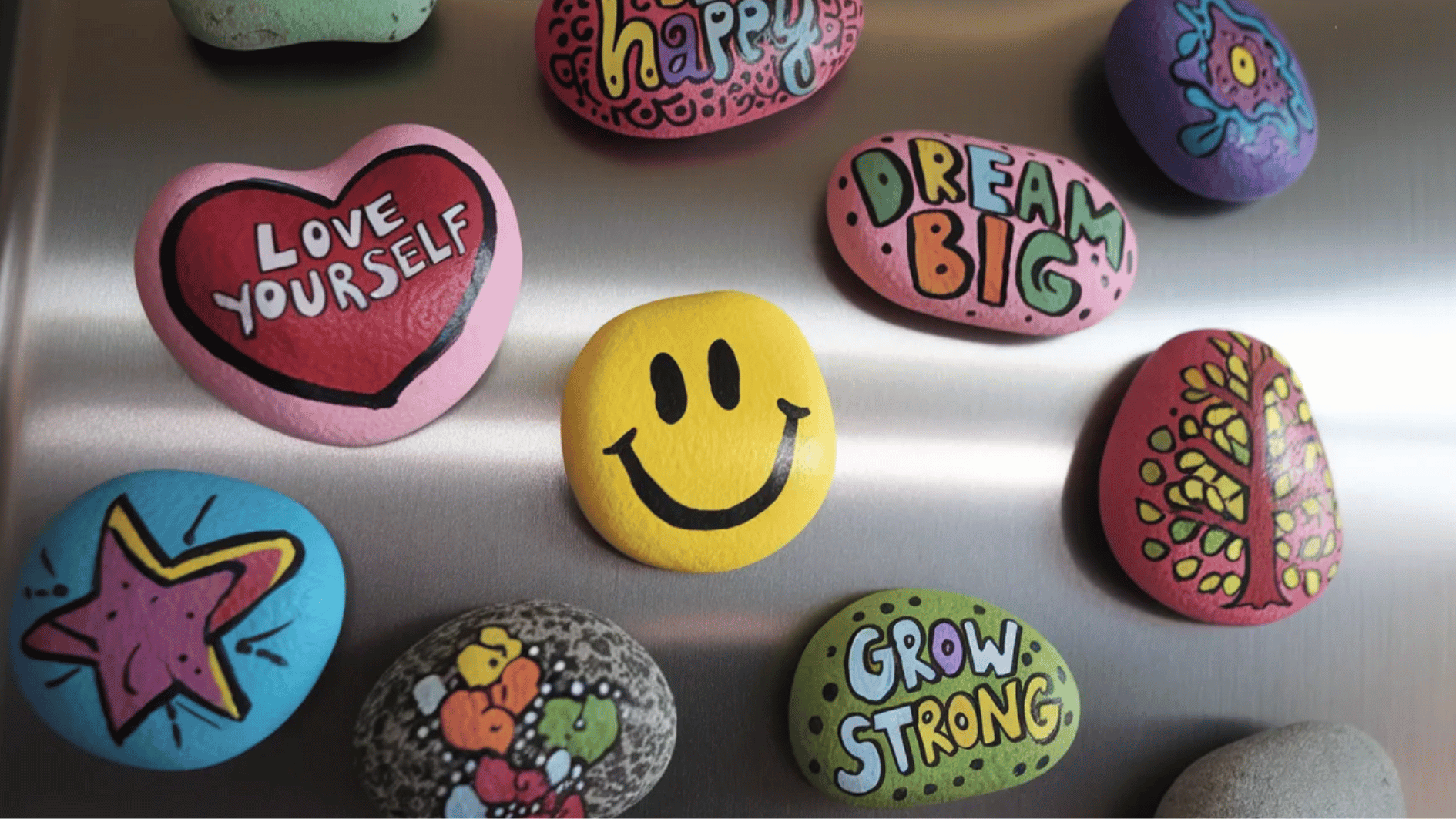 painted rock magnets