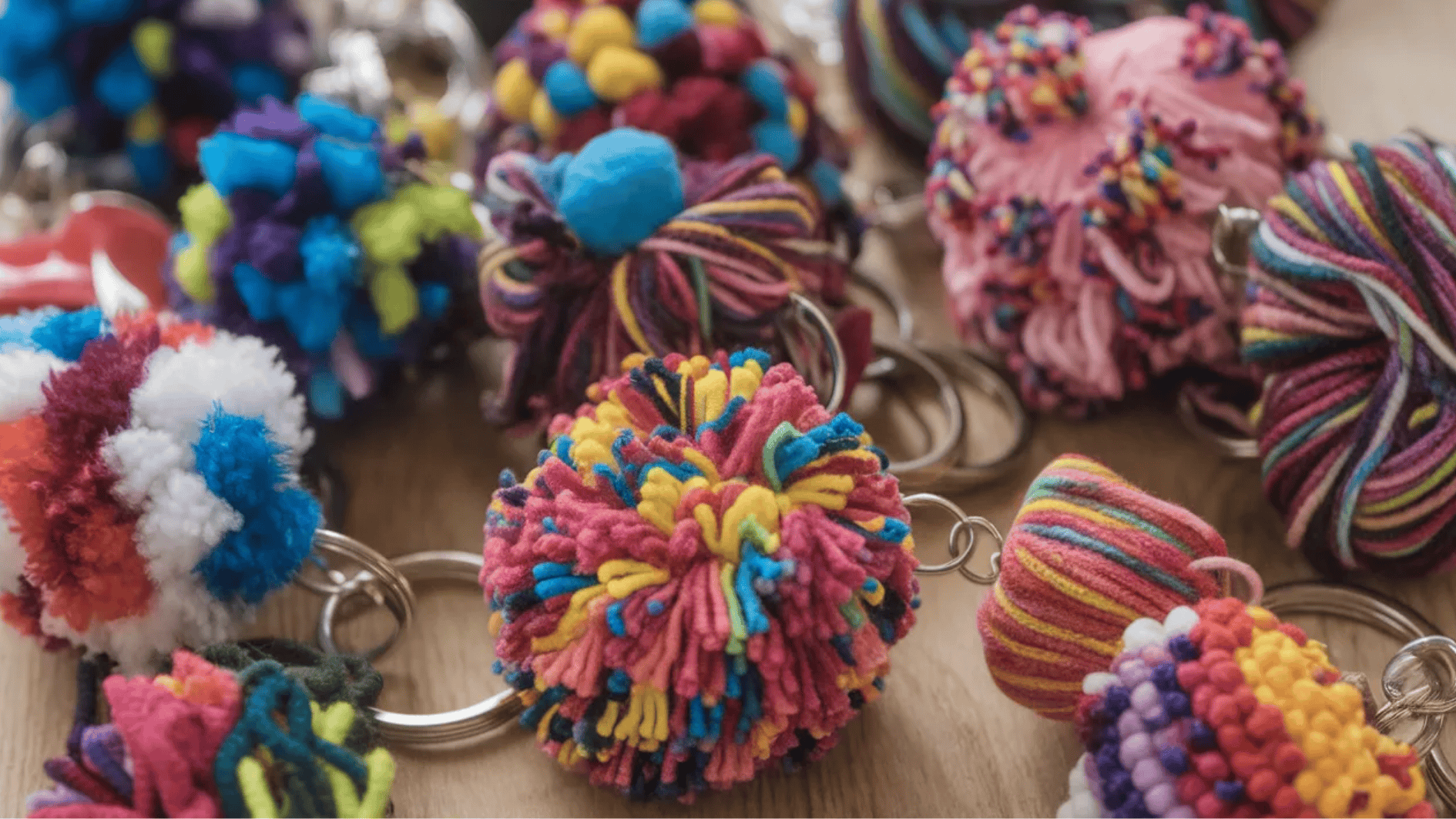 pom-pom keychains
