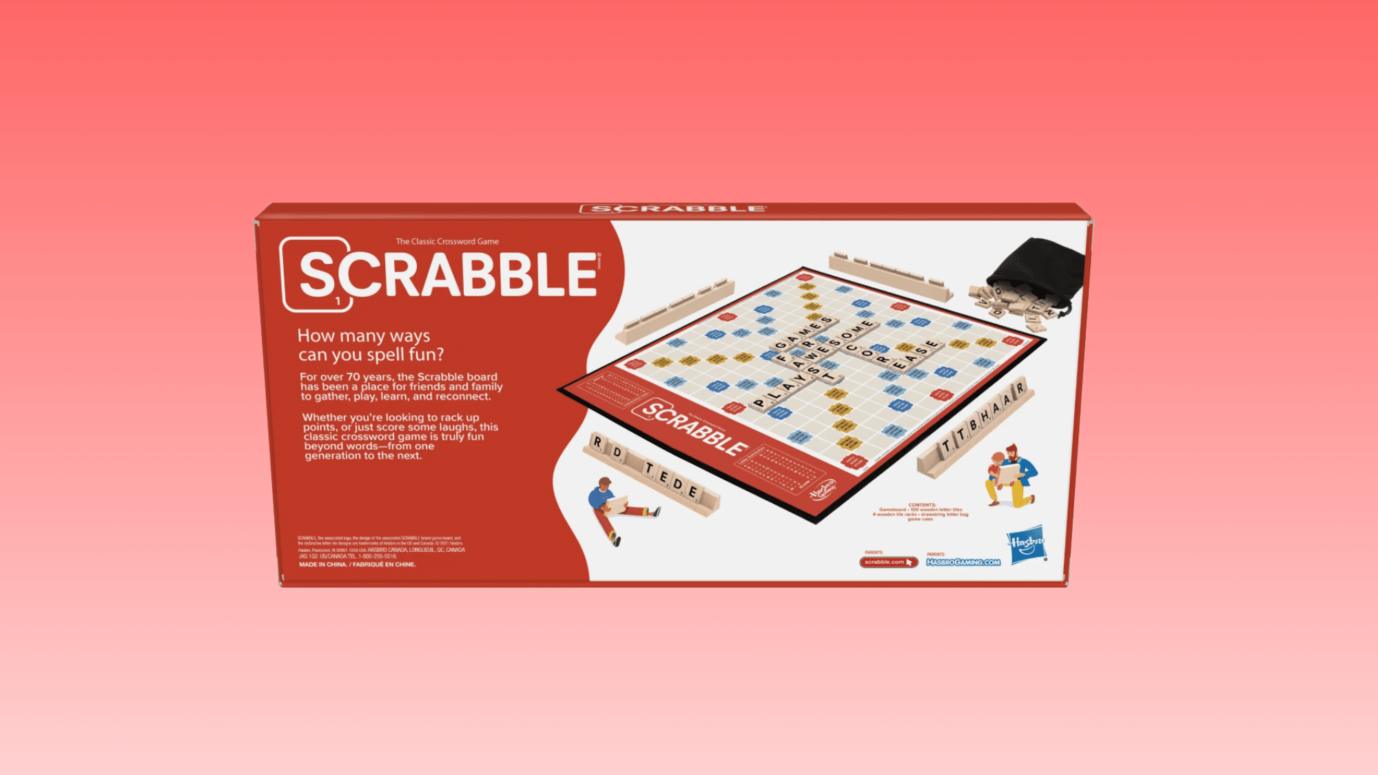 scrabble word board game letter tile family game