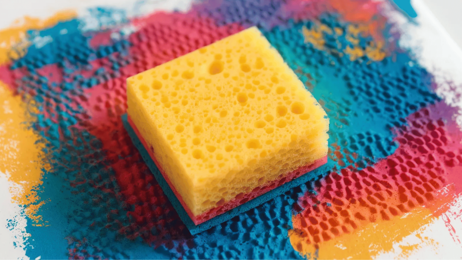 sponge colorfuol paint art