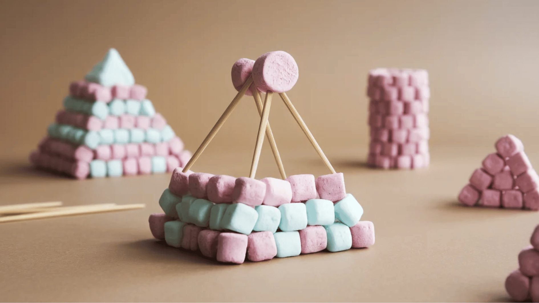 toothpick-marshmallow art