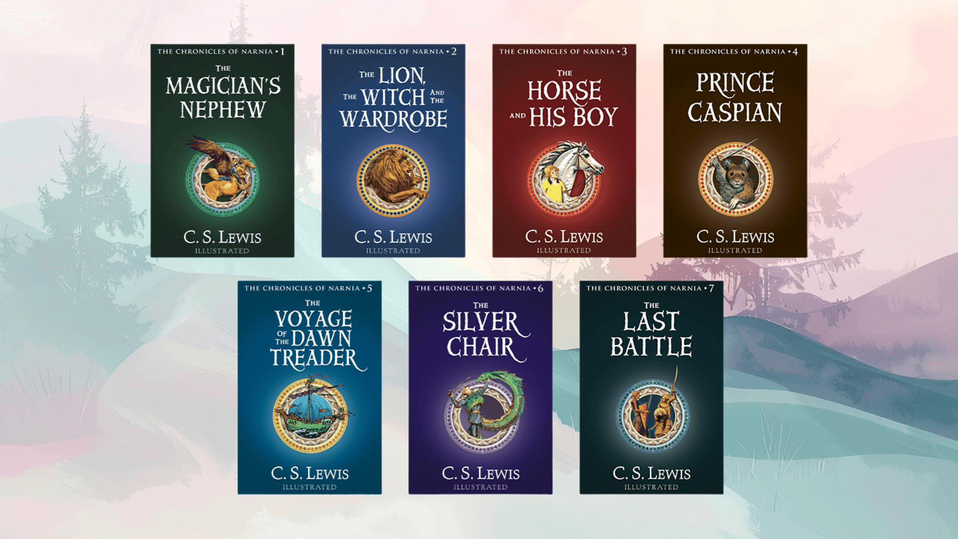 collection of illustrated fantasy novels highlighting mythical creatures, magical powers, and epic adventures across fictional worlds